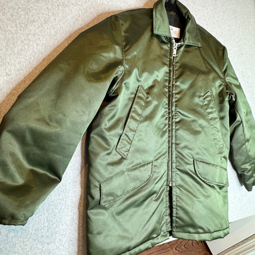 Titan Cloth Golden‎ Fleece Jacket Metallic Green Quilted Vintage Burning Man EDM